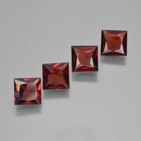 2.37캐럿 천연 딥 블러드 레드 파이로프 가넷 보석, 스퀘어, 4.9×4.8 mm, VVS-VS