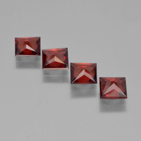 2.37캐럿 천연 딥 블러드 레드 파이로프 가넷 보석, 스퀘어, 4.9×4.8 mm, VVS-VS