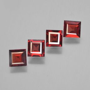 2.38캐럿 천연 다크 레드 파이로프 석류석 보석, 정사각형, VS