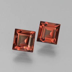 1.57캐럿 천연 스칼렛 레드 파이로프 가넷 보석, 스퀘어, 5×5 mm, VS