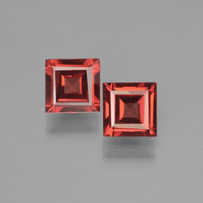 1.29캐럿 천연 딥 레드 파이로프 가넷 보석, 스퀘어, 5×4.9 mm, VS