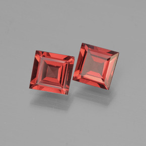 1.29캐럿 천연 딥 레드 파이로프 가넷 보석, 스퀘어, 5×4.9 mm, VS