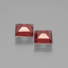 1.29캐럿 천연 딥 레드 파이로프 가넷 보석, 스퀘어, 5×4.9 mm, VS