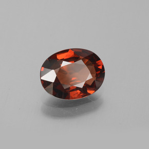 1.86캐럿 천연 레드 파이로프 가넷, 타원형 컷, 9×7 mm, VVS-VS
