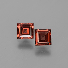 1.50캐럿 천연 미디엄 레드 파이로프 가넷 보석, 스퀘어, 5×5 mm, VVS
