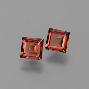 1.50캐럿 천연 미디엄 레드 파이로프 가넷 보석, 스퀘어, 5×5 mm, VVS