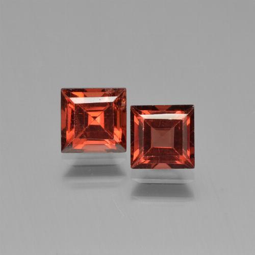 1.79캐럿 천연 딥 레드 파이로프 가넷 보석, 스퀘어, 5.2×5.1 mm, VVS