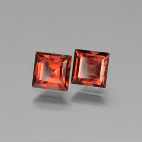 1.79캐럿 천연 딥 레드 파이로프 가넷 보석, 스퀘어, 5.2×5.1 mm, VVS