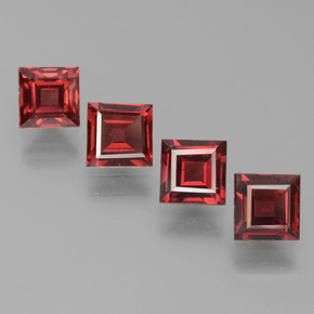 캐럿 천연 레드 파이로프 가넷 보석, 스퀘어, 4.7×4.7 mm, VS