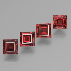 캐럿 천연 레드 파이로프 가넷 보석, 스퀘어, 4.7×4.7 mm, VS