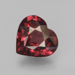 3.25캐럿 천연 레드 파이로프 가넷, 하트 모양, 8.9×9.5 mm, VS