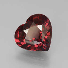 3.25캐럿 천연 레드 파이로프 가넷, 하트 모양, 8.9×9.5 mm, VS
