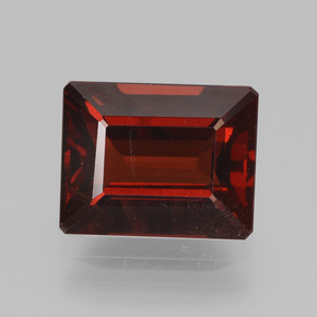4.18캐럿 천연 레드 파이로프 가넷, 에메랄드 컷, 9.9×7.9 mm, VS