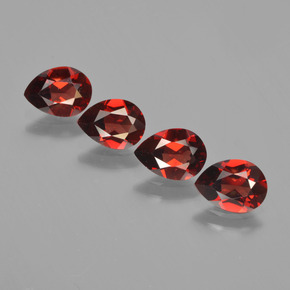 3.26캐럿 천연 딥 블러드 레드 파이로프 가넷 보석, 배 모양, 7.1×5.2 mm, VVS-VS