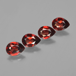 3.26캐럿 천연 딥 블러드 레드 파이로프 가넷 보석, 배 모양, 7.1×5.2 mm, VVS-VS