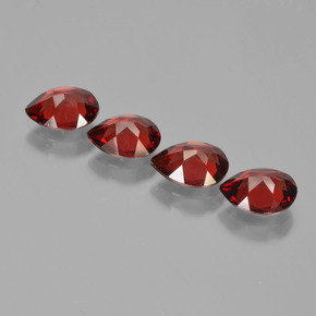 3.26캐럿 천연 딥 블러드 레드 파이로프 가넷 보석, 배 모양, 7.1×5.2 mm, VVS-VS