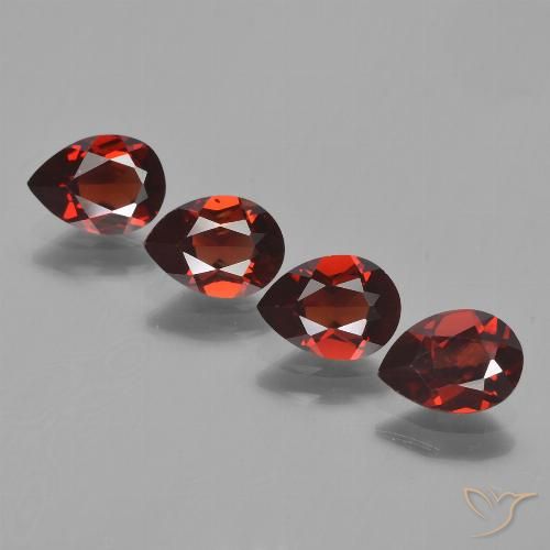 3.31캐럿 천연 딥 레드 파이로프 가넷 보석, 배 모양, 7.1×5.2 mm, VVS-VS