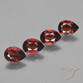 3.31캐럿 천연 딥 레드 파이로프 가넷 보석, 배 모양, 7.1×5.2 mm, VVS-VS