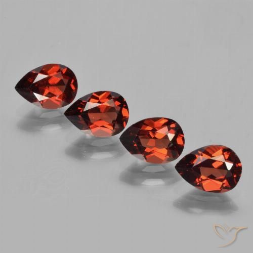 3.53캐럿 천연 커런트 레드 파이로프 가넷 보석, 배 모양, 7×5 mm, VVS-VS