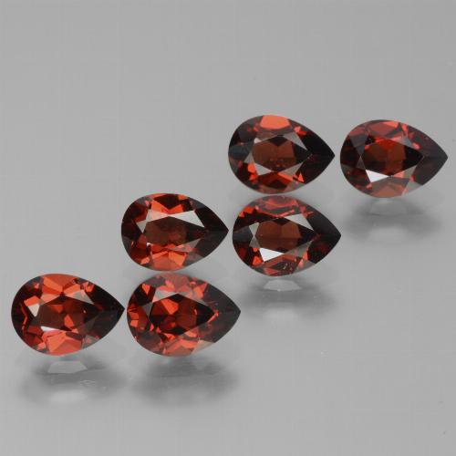 5.54캐럿 천연 딥 레드 파이로프 가넷 보석, 배 모양, 7.1×5.1 mm, VVS