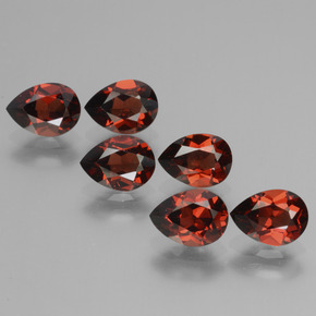 5.54캐럿 천연 딥 레드 파이로프 가넷 보석, 배 모양, 7.1×5.1 mm, VVS