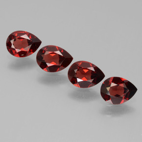 3.09캐럿 천연 딥 블러드 레드 파이로프 가넷 보석, 배 모양, 7×5.2 mm, VVS-VS