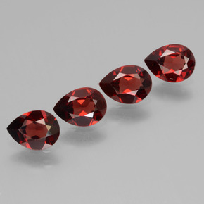 3.09캐럿 천연 딥 블러드 레드 파이로프 가넷 보석, 배 모양, 7×5.2 mm, VVS-VS