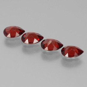 3.09캐럿 천연 딥 블러드 레드 파이로프 가넷 보석, 배 모양, 7×5.2 mm, VVS-VS
