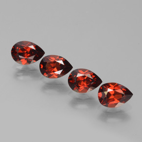 3.76캐럿 천연 밝은 빨간색 파이로프 가넷 보석, 배 모양, 7.1×5.1 mm, VVS-VS