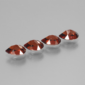 3.76캐럿 천연 밝은 빨간색 파이로프 가넷 보석, 배 모양, 7.1×5.1 mm, VVS-VS