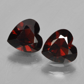 1.53캐럿 천연 다크 레드 파이로프 가넷 보석, 하트 모양, 6×5.9 mm, VVS-VS
