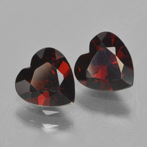 1.53캐럿 천연 다크 레드 파이로프 가넷 보석, 하트 모양, 6×5.9 mm, VVS-VS