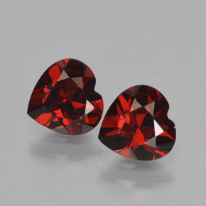 캐럿 천연 레드 파이로프 가넷 보석, 하트 모양, 6.1×6 mm, VVS