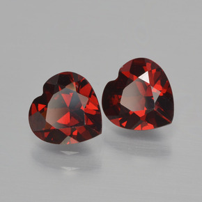 캐럿 천연 레드 파이로프 가넷 보석, 하트 모양, 6.1×6 mm, VVS
