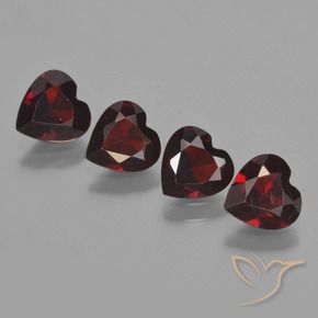 2.95캐럿 천연 검붉은색 파이로프 가넷 보석, 하트 모양, 6.1×6 mm, VVS-VS