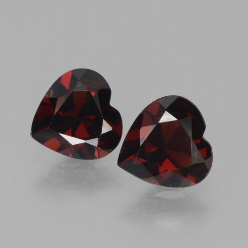 1.52캐럿 천연 다크 레드 파이로프 가넷 보석, 하트 모양, 6×6 mm, VVS-VS