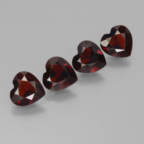 2.84캐럿 천연 딥 레드 파이로프 가넷 보석, 하트 모양, 6×6.1 mm, VVS-VS