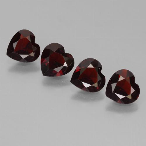 2.74캐럿 천연 다크 레드 파이로프 가넷 보석, 하트 모양, 6×6 mm, VVS-VS