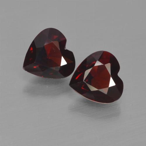 1.48캐럿 천연 검붉은색 파이로프 가넷 보석, 하트 모양, 5.9×6 mm, VVS-VS