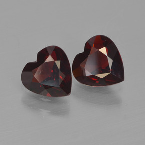1.48캐럿 천연 검붉은색 파이로프 가넷 보석, 하트 모양, 5.9×6 mm, VVS-VS