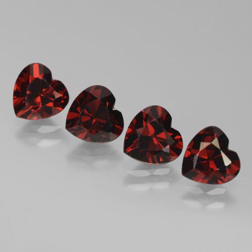 3.79캐럿 천연 검붉은색 파이로프 가넷 보석, 하트 모양, 6.1×6.1 mm, VVS-VS