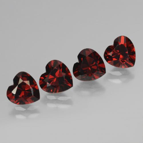 3.79캐럿 천연 검붉은색 파이로프 가넷 보석, 하트 모양, 6.1×6.1 mm, VVS-VS