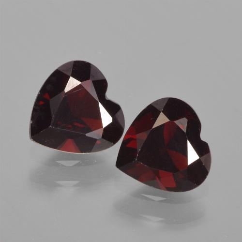 1.65캐럿 천연 검붉은색 파이로프 가넷 보석, 하트 모양, 6×6.1 mm, VVS-VS