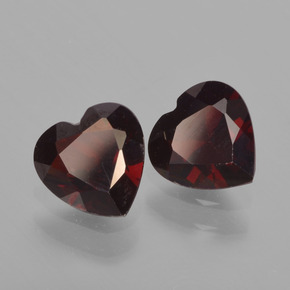 1.65캐럿 천연 검붉은색 파이로프 가넷 보석, 하트 모양, 6×6.1 mm, VVS-VS
