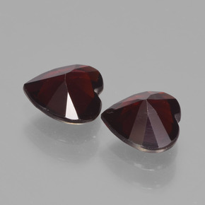1.65캐럿 천연 검붉은색 파이로프 가넷 보석, 하트 모양, 6×6.1 mm, VVS-VS