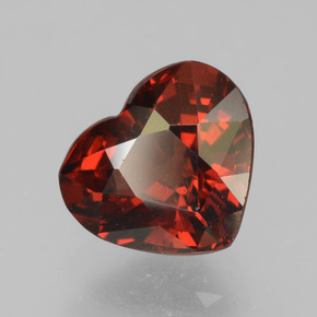 2.00캐럿 천연 레드 파이로프 가넷, 하트 모양, 6.9×7.8 mm, VS