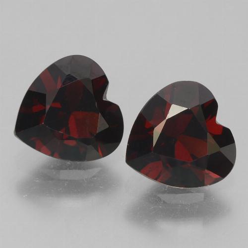 1.74캐럿 천연 검붉은색 파이로프 가넷 보석, 하트 모양, 6×6 mm, VVS-VS