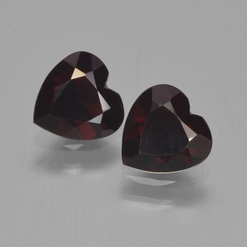 1.64캐럿 천연 검붉은색 파이로프 가넷 보석, 하트 모양, 6×6 mm, VVS-VS