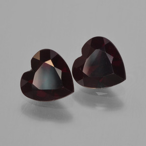 1.64캐럿 천연 검붉은색 파이로프 가넷 보석, 하트 모양, 6×6 mm, VVS-VS