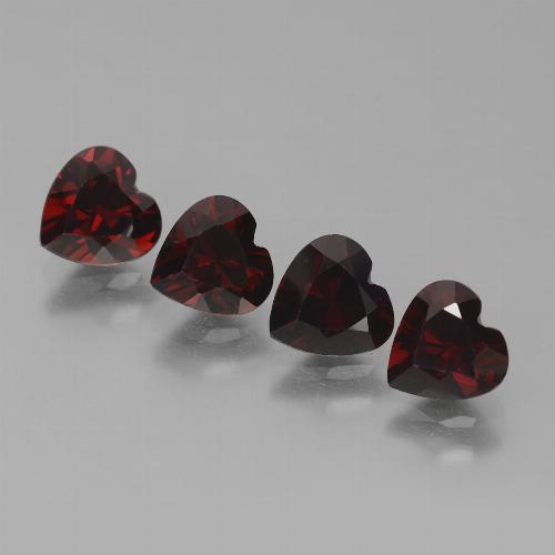 3.86캐럿 천연 검붉은색 파이로프 가넷 보석, 하트 모양, 6.1×6.1 mm, VVS-VS